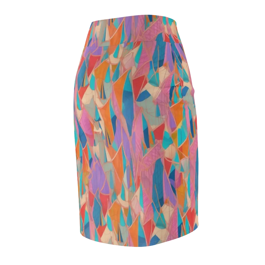 Chromatic Drapery on Pencil Skirt — Back Side