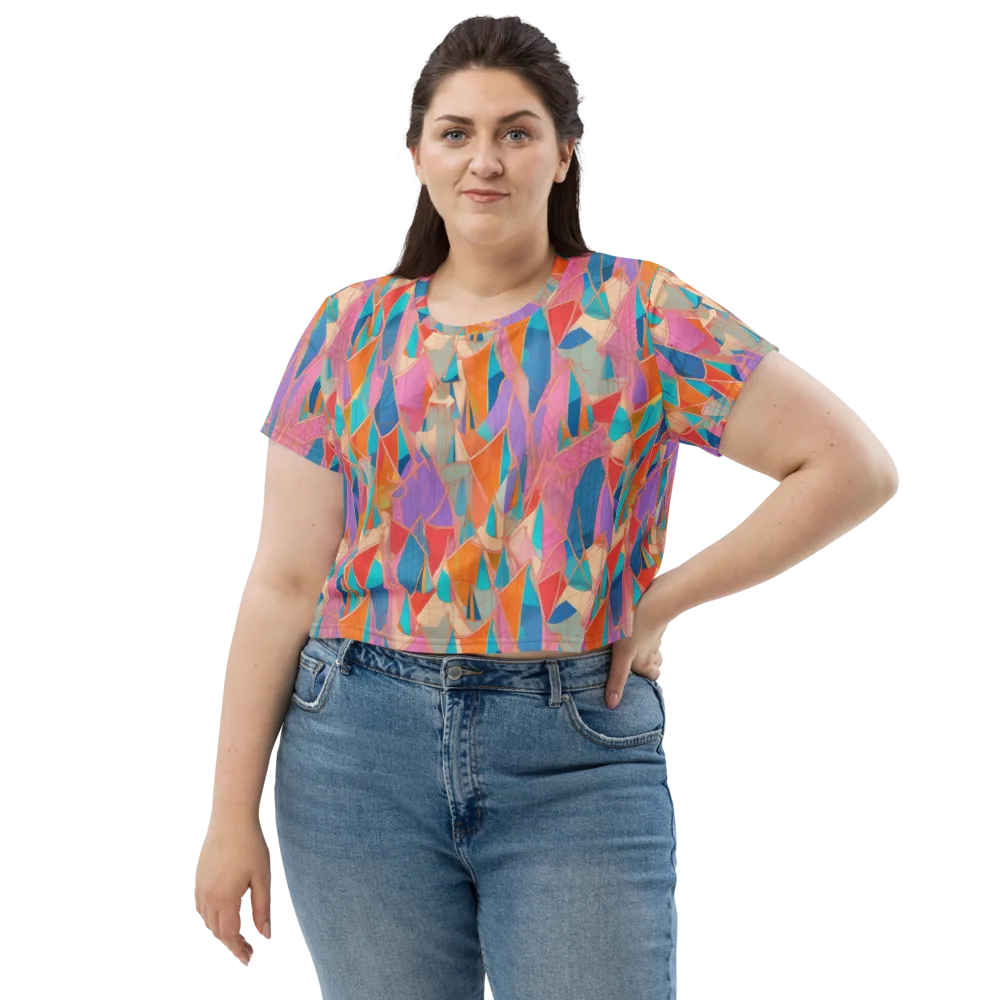 Chromatic Drapery on Crop Tee — Front