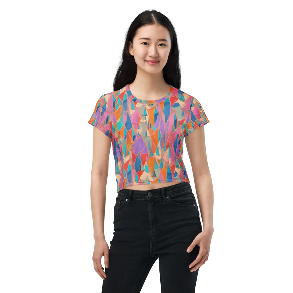 Chromatic Drapery on Crop Tee — Front