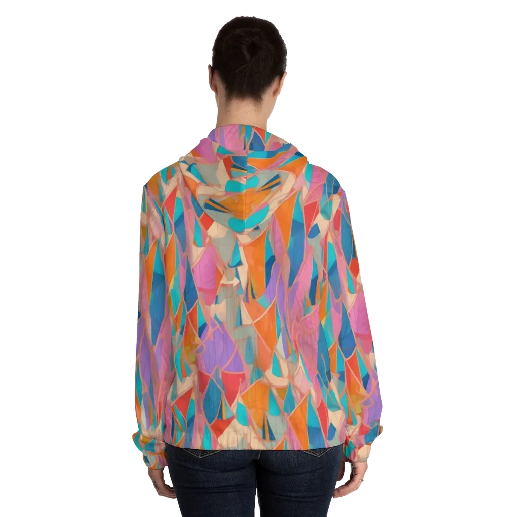 Chromatic Drapery on Women's Full-Zip Hoodie — Back On Person