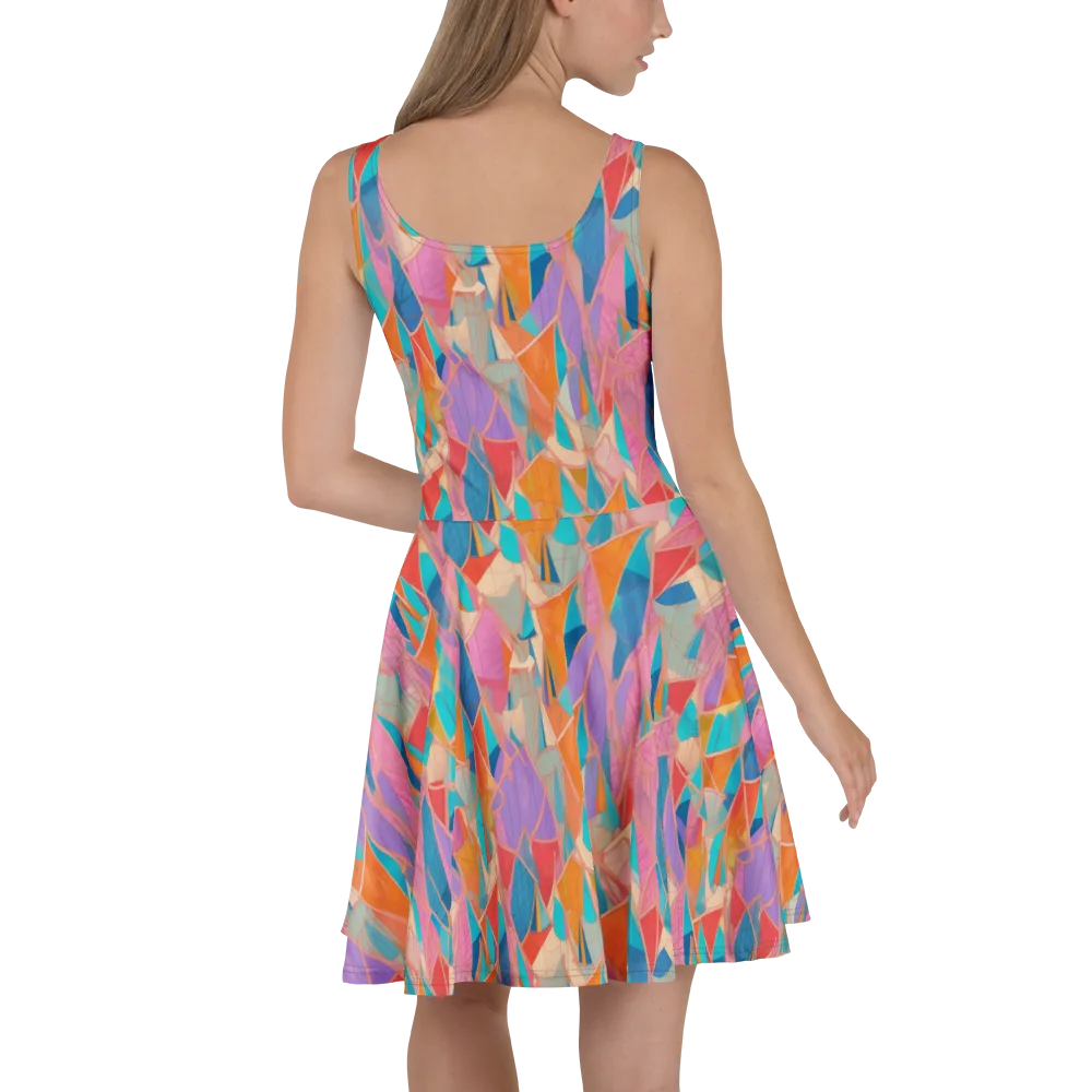 Chromatic Drapery on Skater Dress — Back