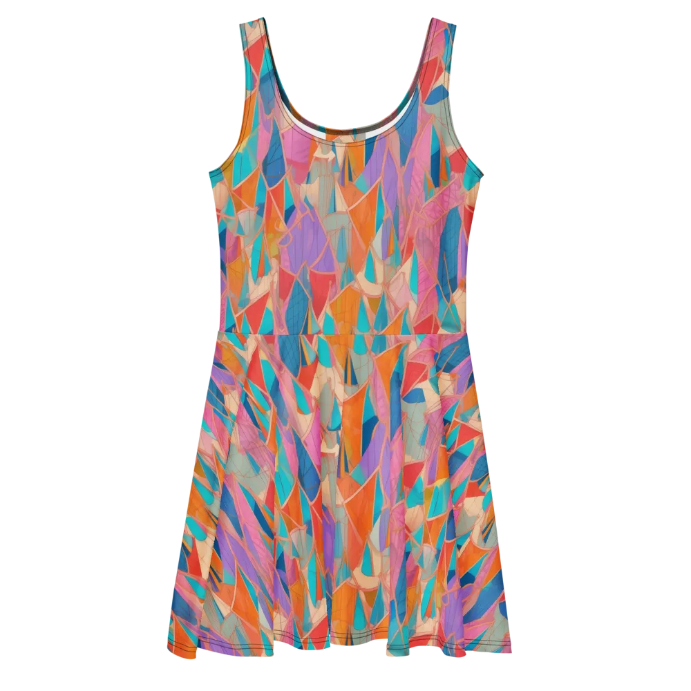 Chromatic Drapery on Skater Dress — Front