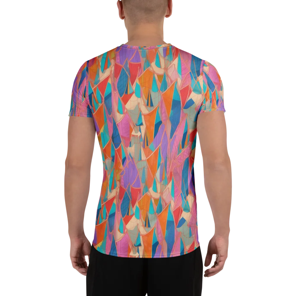 Chromatic Drapery on Men's Athletic T-Shirt — Back