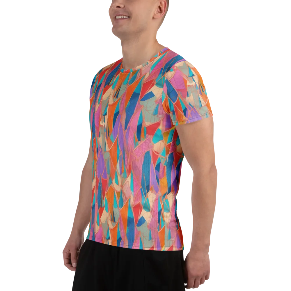 Chromatic Drapery on Men's Athletic T-Shirt — Left