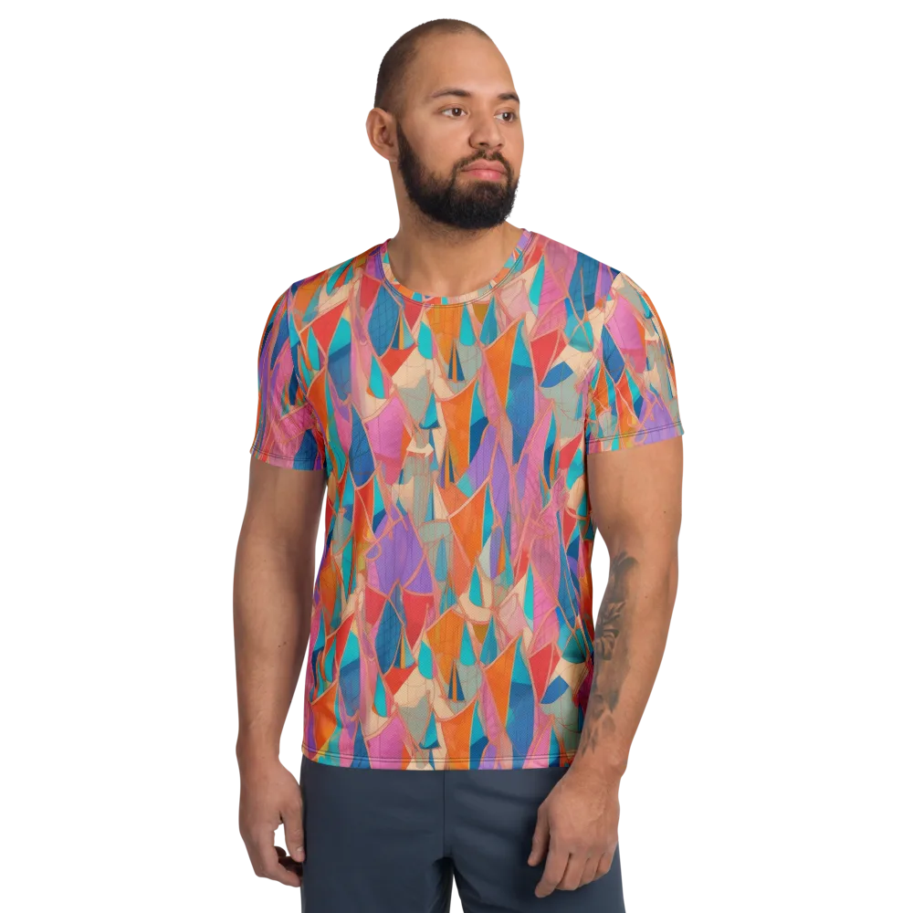 Chromatic Drapery on Men's Athletic T-Shirt — Front