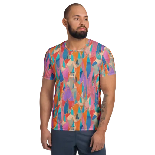 Chromatic Drapery on a Men's Athletic T-Shirt
