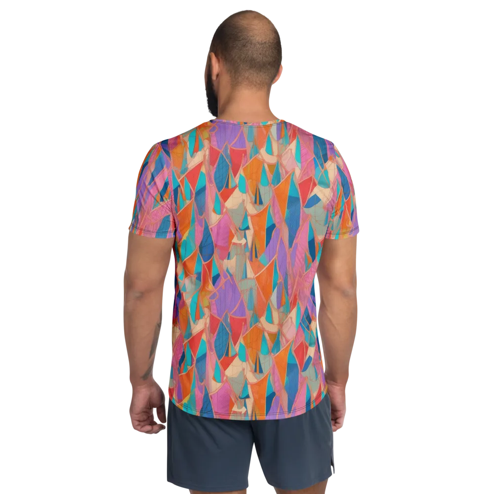 Chromatic Drapery on Men's Athletic T-Shirt — Back