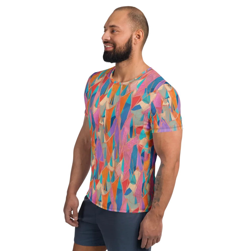 Chromatic Drapery on Men's Athletic T-Shirt — Left