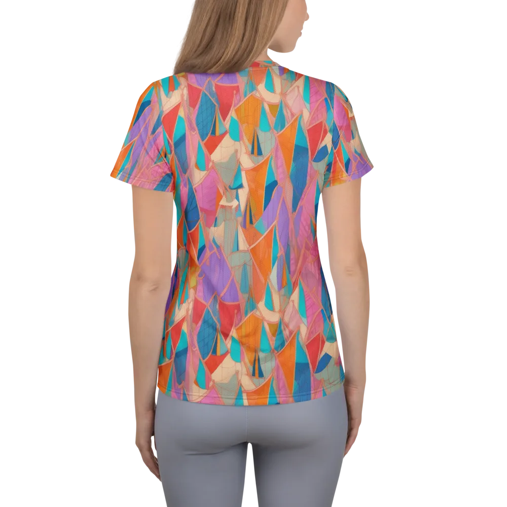 Chromatic Drapery on Women's Athletic T-Shirt — Back