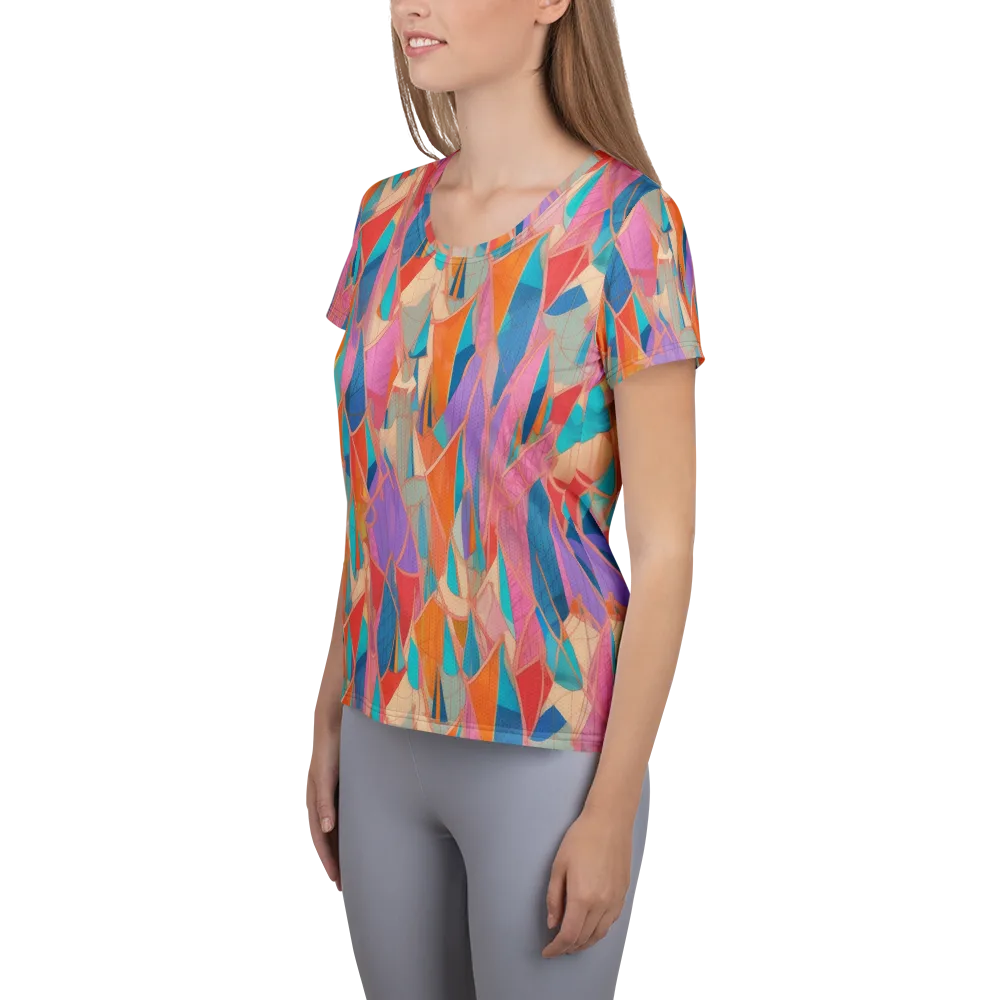 Chromatic Drapery on Women's Athletic T-Shirt — Left