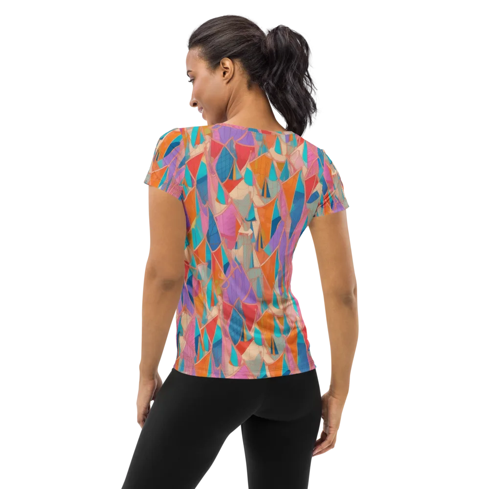 Chromatic Drapery on Women's Athletic T-Shirt — Back
