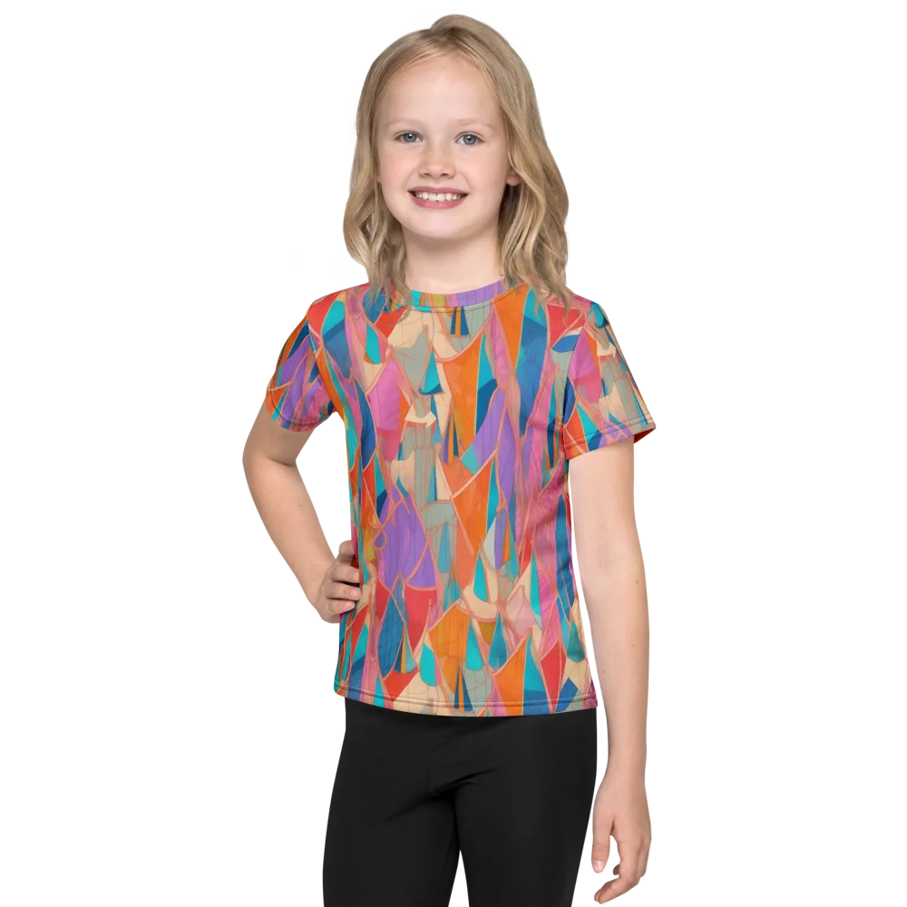 Chromatic Drapery on Kids Crew Neck T-Shirt — Front