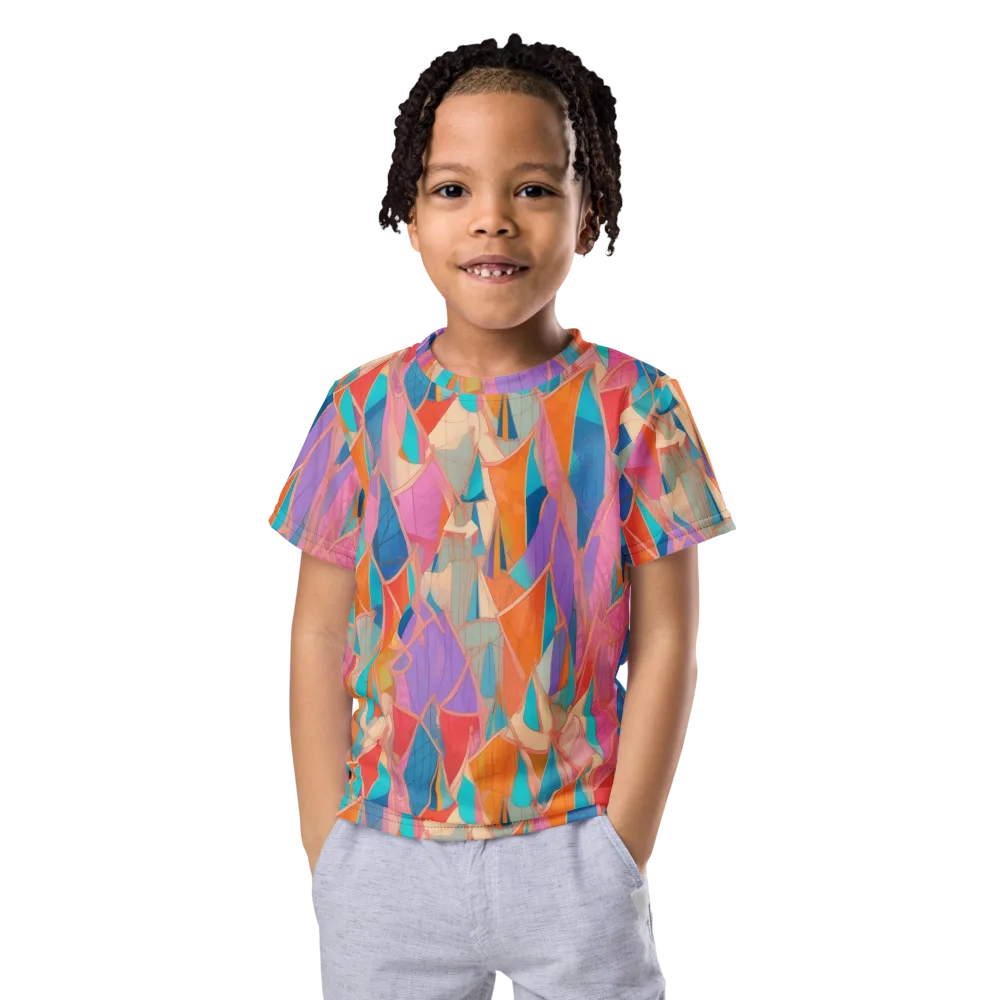 Chromatic Drapery on Kids Crew Neck T-Shirt — Front