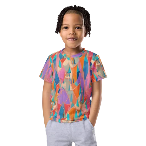 Chromatic Drapery on a Kids Crew Neck T-Shirt