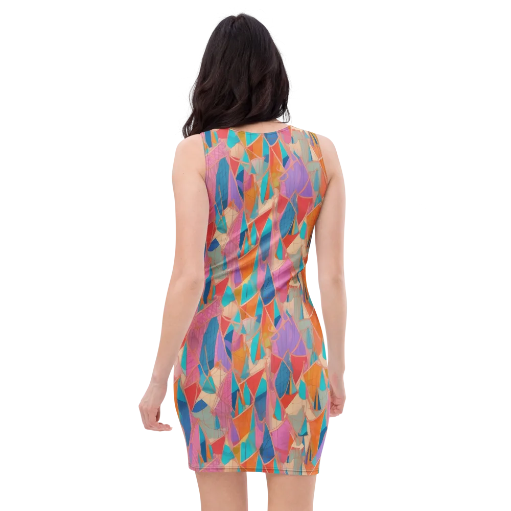 Chromatic Drapery on Bodycon Dress — Back