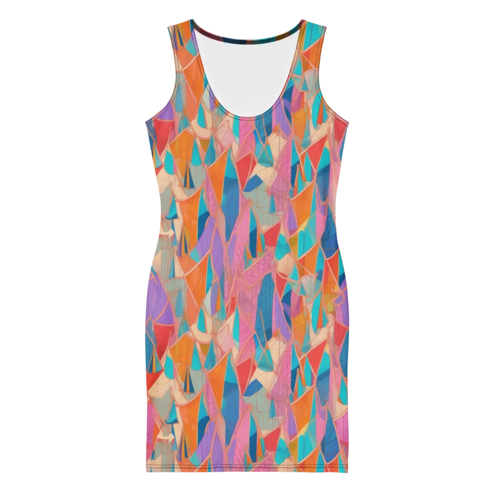 Chromatic Drapery on Bodycon Dress — Front