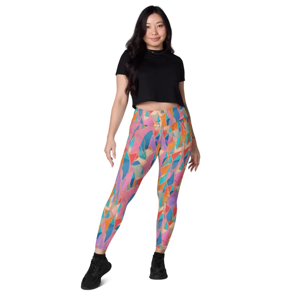 Chromatic Drapery on Leggings with Pockets — Front