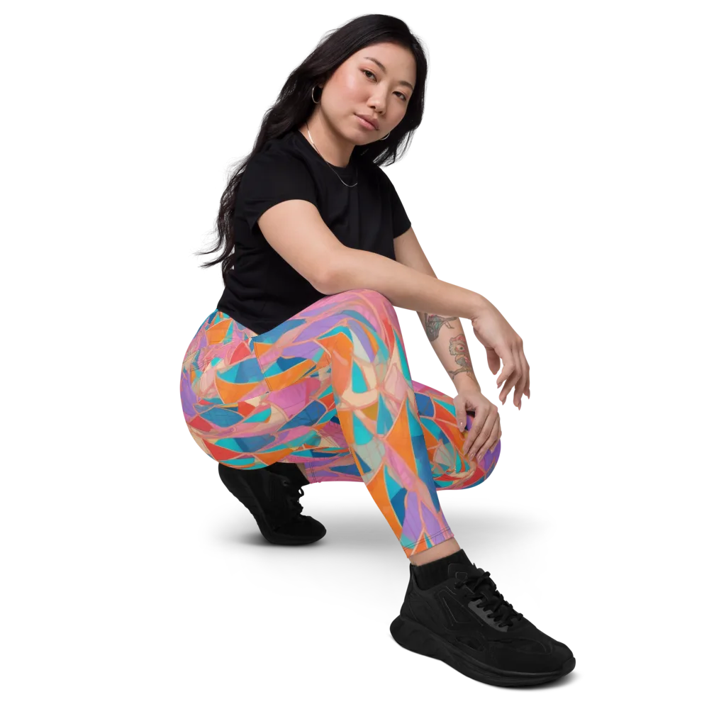 Chromatic Drapery on Leggings with Pockets — Right Front