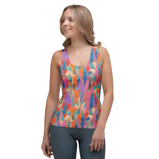 Chromatic Drapery on a Women's Tank Top