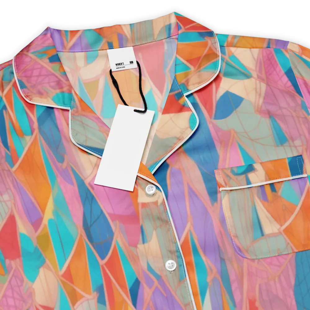 Chromatic Drapery on Women's Short Sleeve Pajama Top — Product details