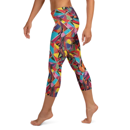 Stained Glass Static on a Capri Leggings