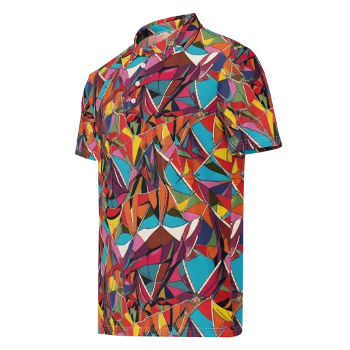 Stained Glass Static on a Men's Slim Fit Polo Shirt