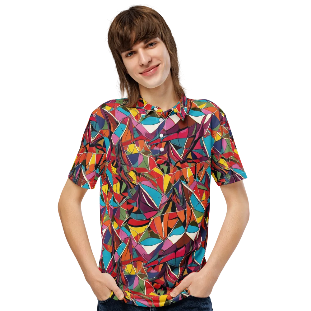 Stained Glass Static on Men's Slim Fit Polo Shirt — Front