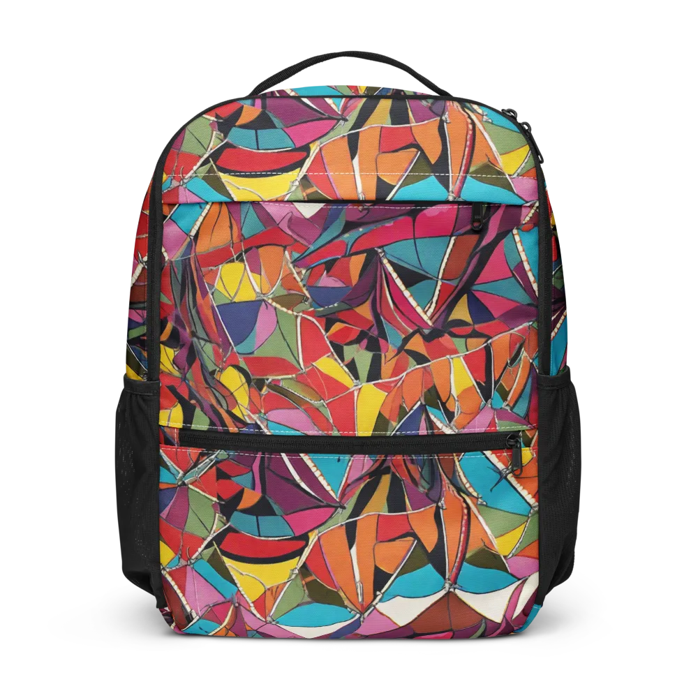 Stained Glass Static on Utility Backpack — Front