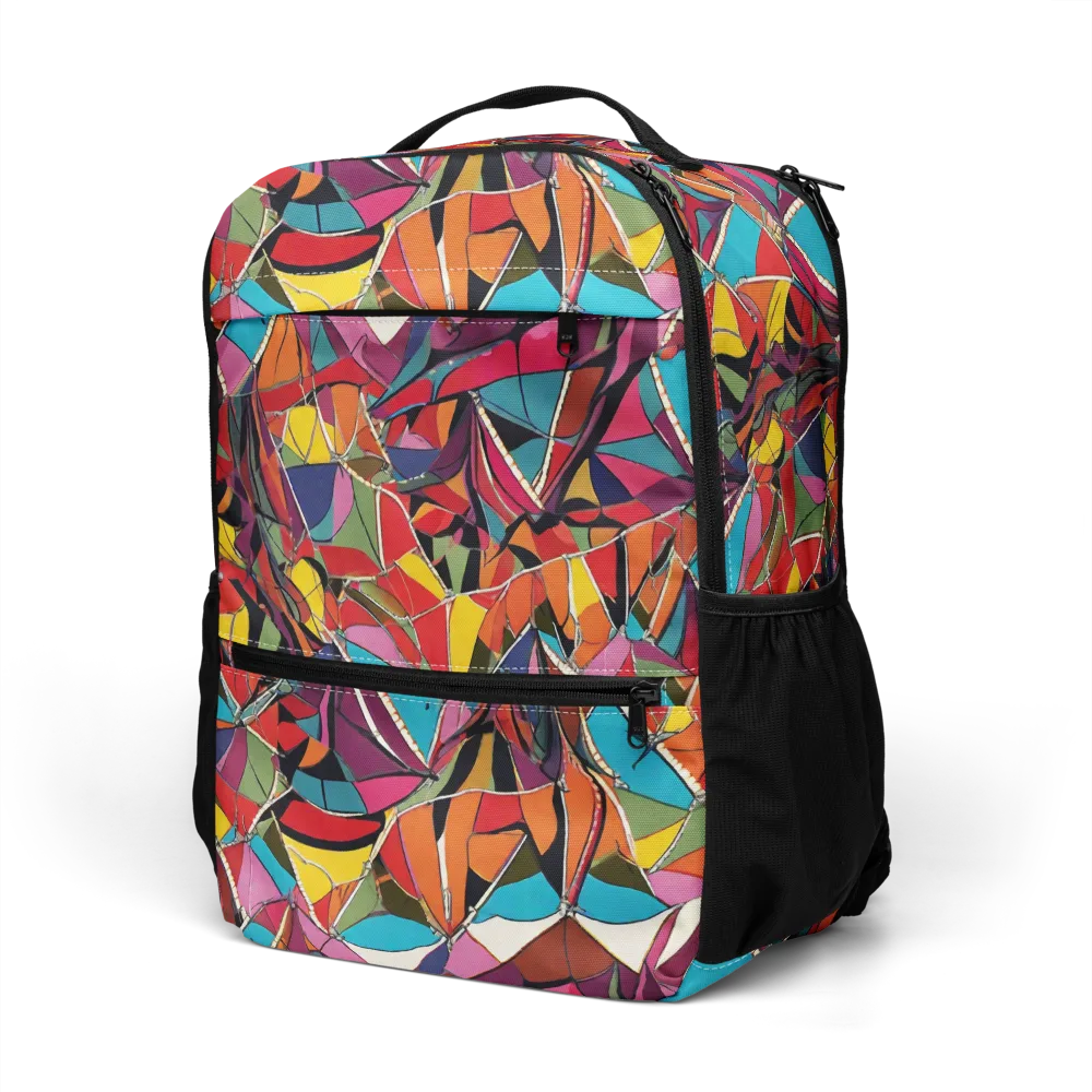 Stained Glass Static on Utility Backpack — Left Front