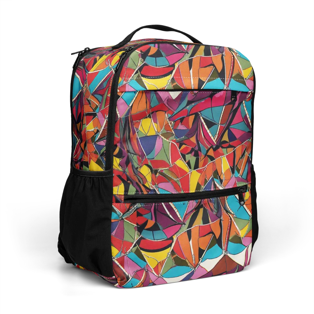 Stained Glass Static on Utility Backpack — Right Front