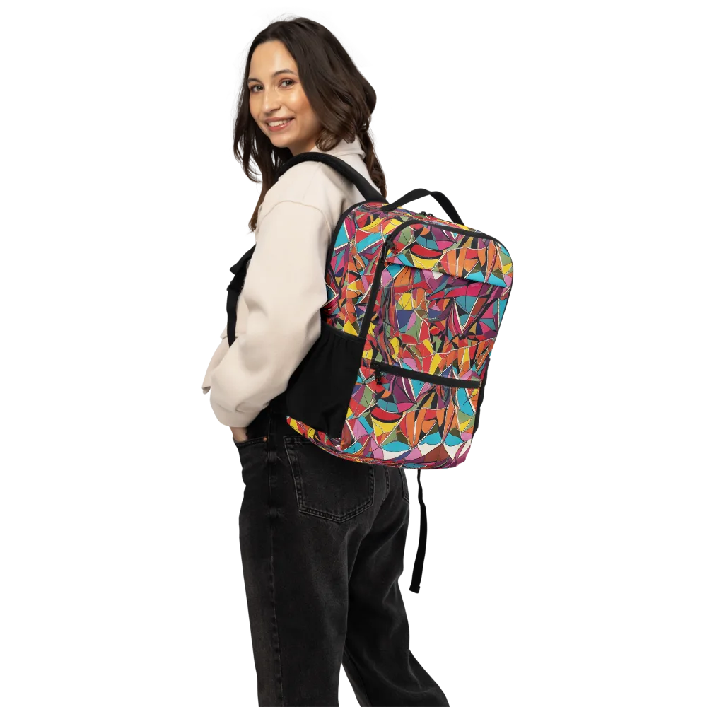Stained Glass Static on Utility Backpack — Back