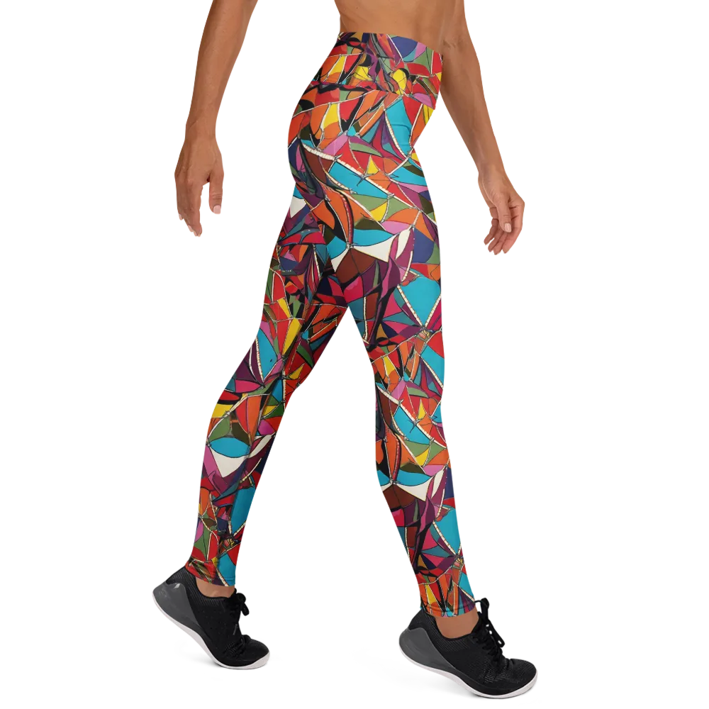 Stained Glass Static on Yoga Leggings — Right