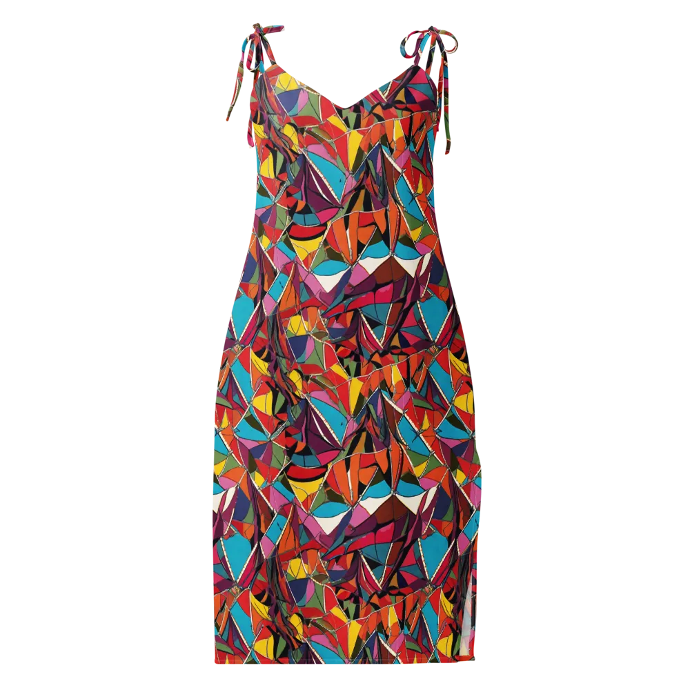 Stained Glass Static on Slip Dress — Front