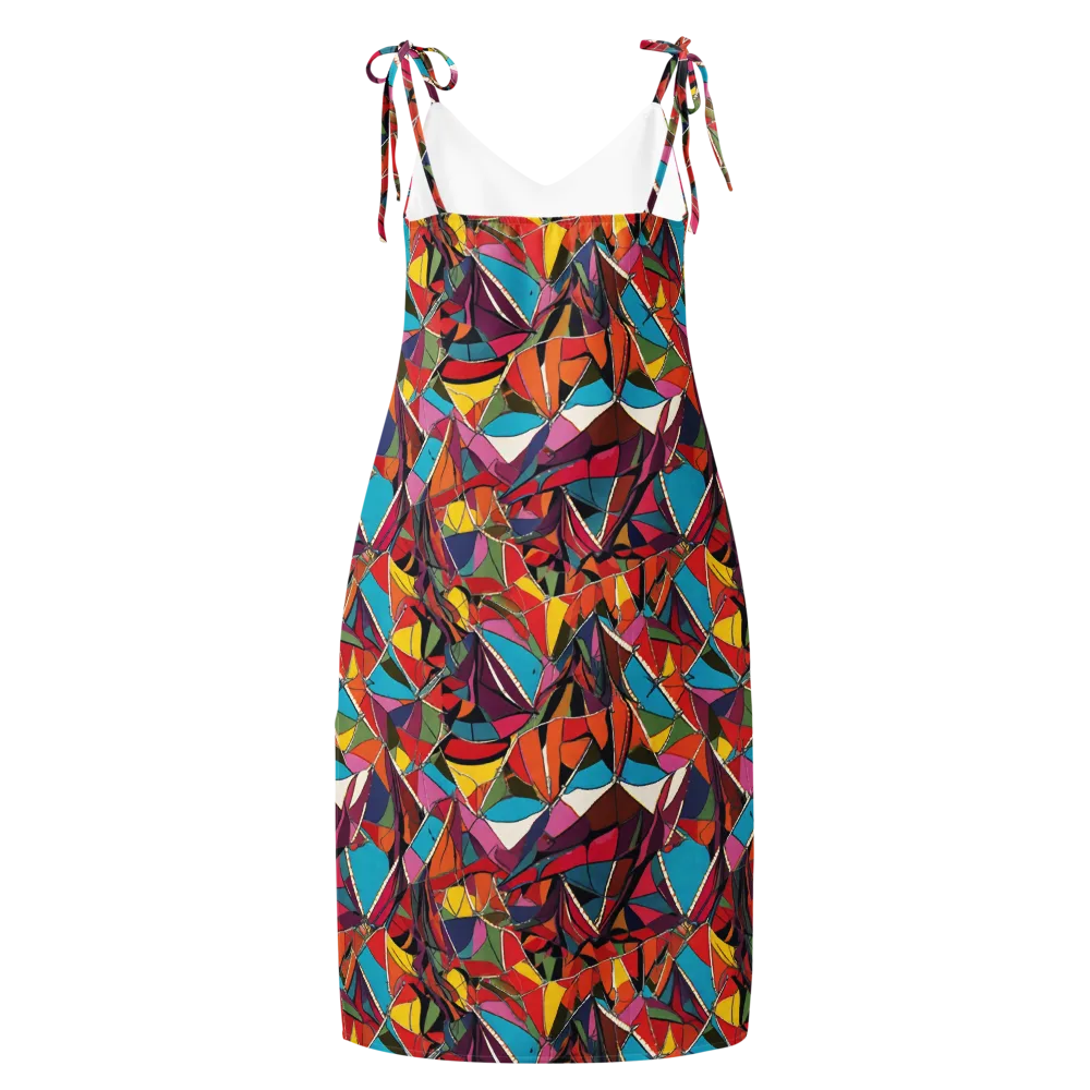 Stained Glass Static on Slip Dress — Back
