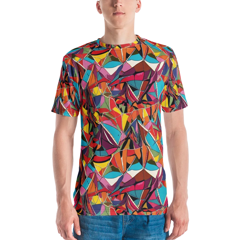 Stained Glass Static on Men's Crew Neck T-Shirt — Front