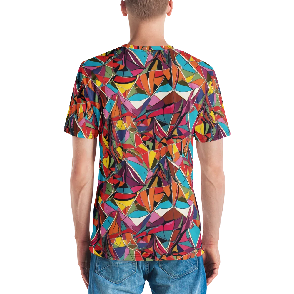 Stained Glass Static on Men's Crew Neck T-Shirt — Back