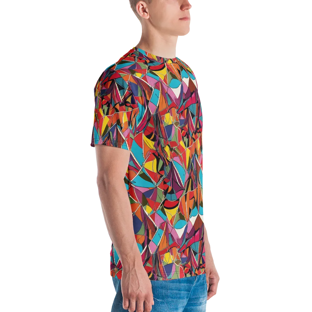 Stained Glass Static on Men's Crew Neck T-Shirt — Right