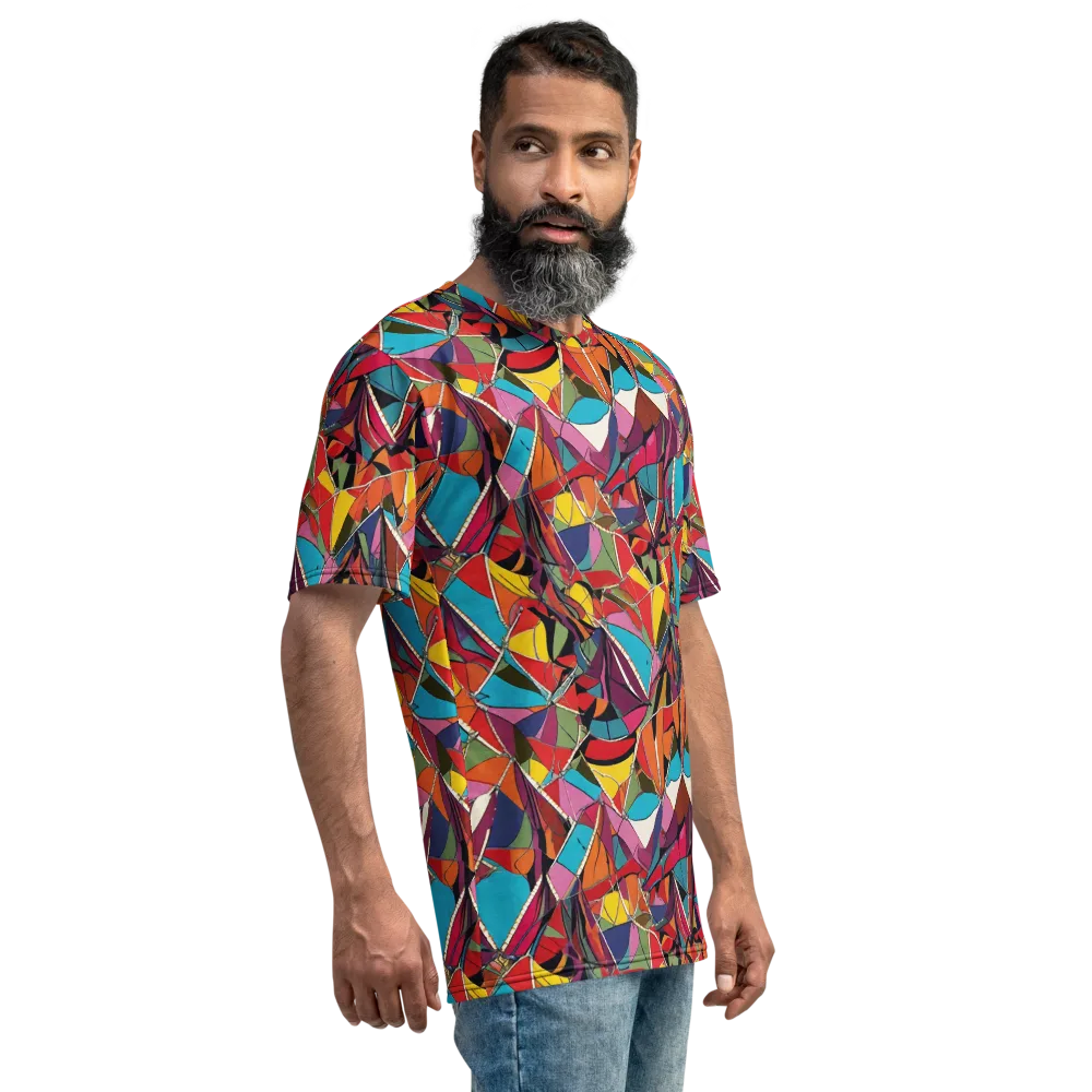 Stained Glass Static on Men's Crew Neck T-Shirt — Right