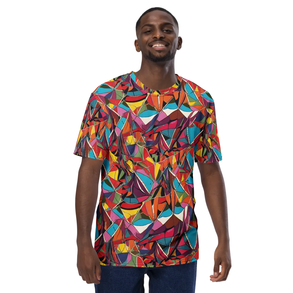 Stained Glass Static on Men's Crew Neck T-Shirt — Front