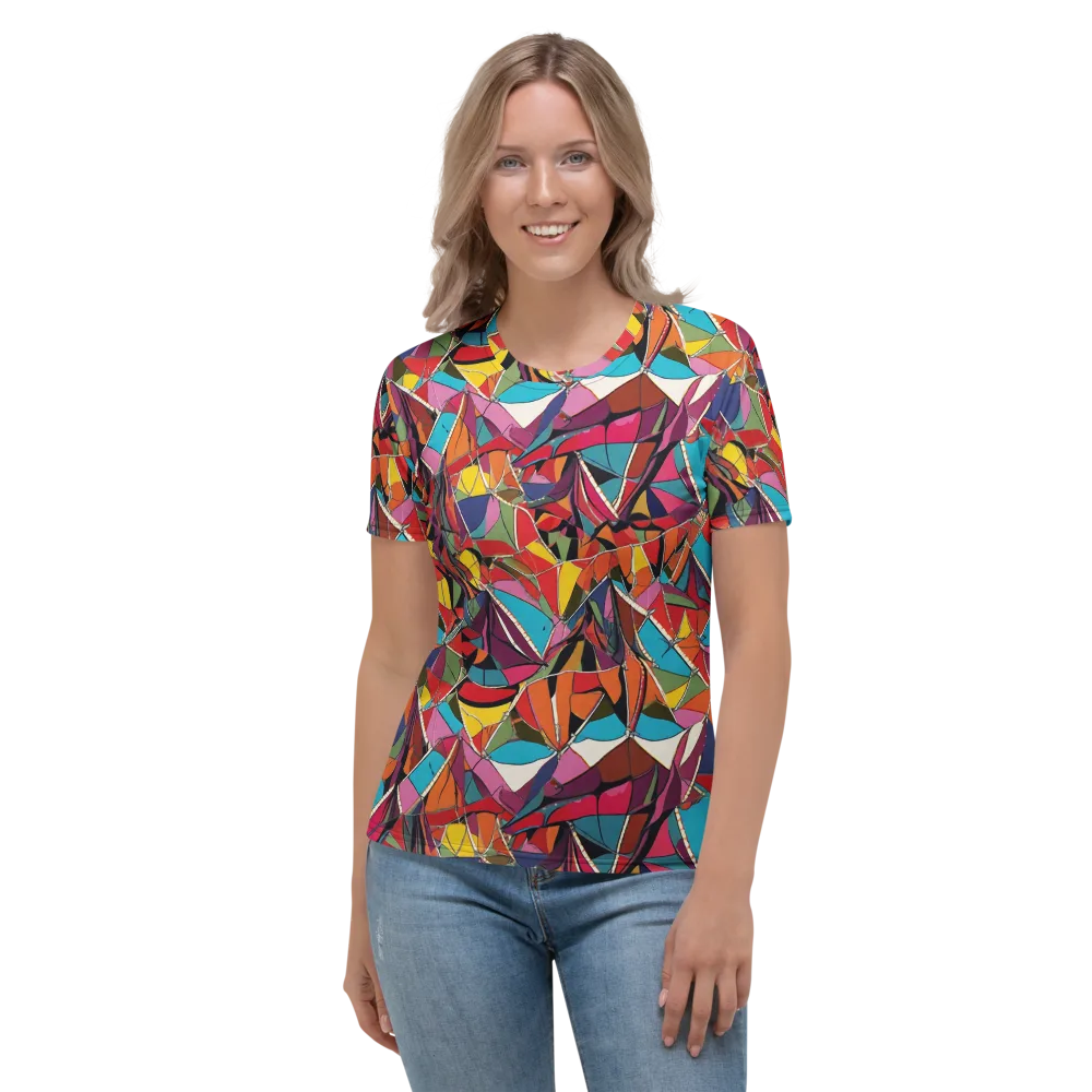 Stained Glass Static on Women's Crew Neck T-Shirt — Front