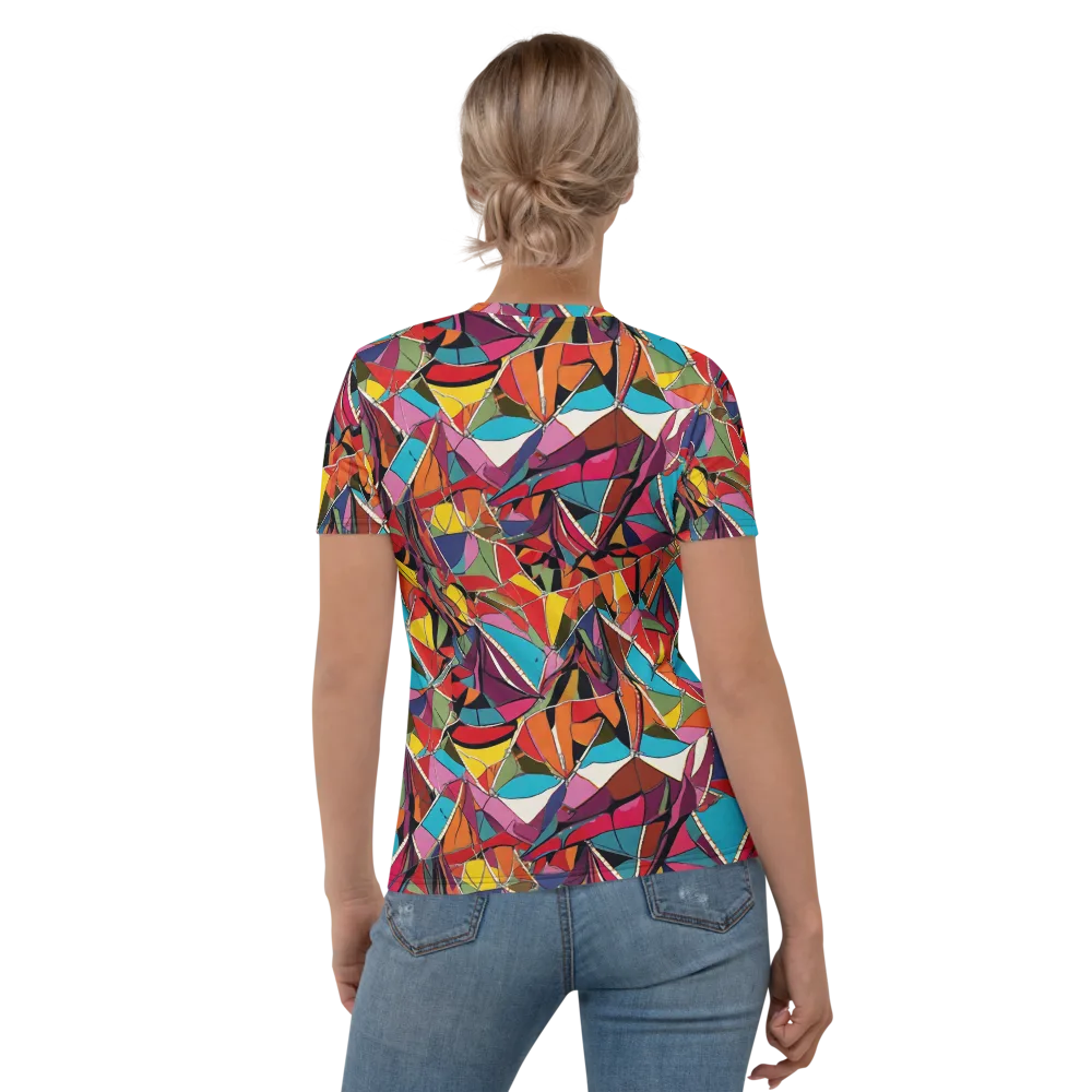 Stained Glass Static on Women's Crew Neck T-Shirt — Back