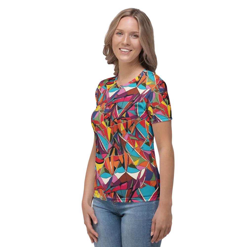 Stained Glass Static on Women's Crew Neck T-Shirt — Left