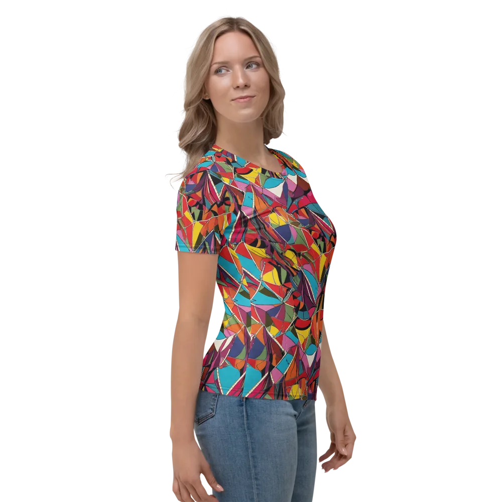 Stained Glass Static on Women's Crew Neck T-Shirt — Right