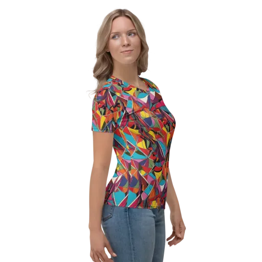 Stained Glass Static on a Women's Crew Neck T-Shirt