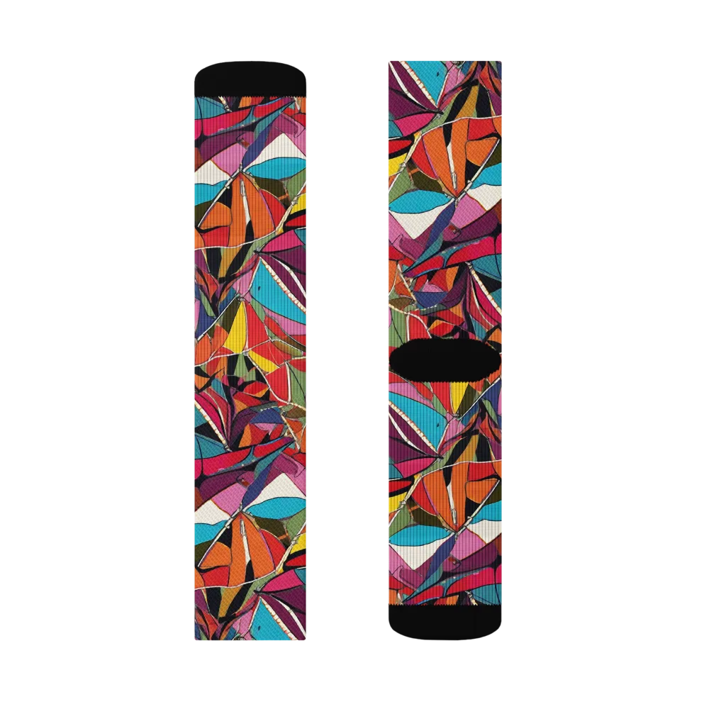 Stained Glass Static on Socks — Right Sock