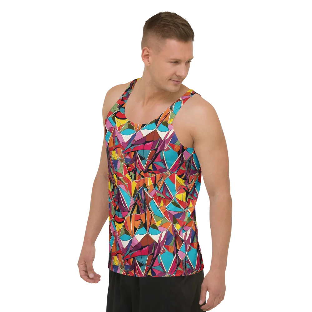 Stained Glass Static on Men's Tank Top — Left Front