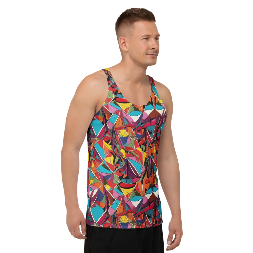 Stained Glass Static on Men's Tank Top — Right Front