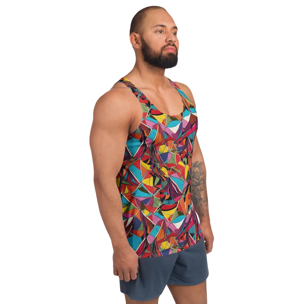 Stained Glass Static on Men's Tank Top — Right Front