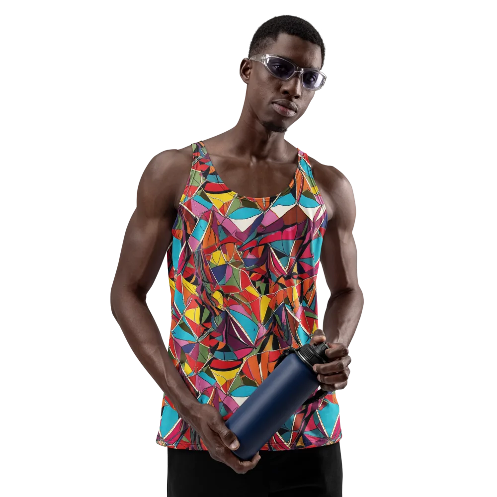 Stained Glass Static on Men's Tank Top — Front