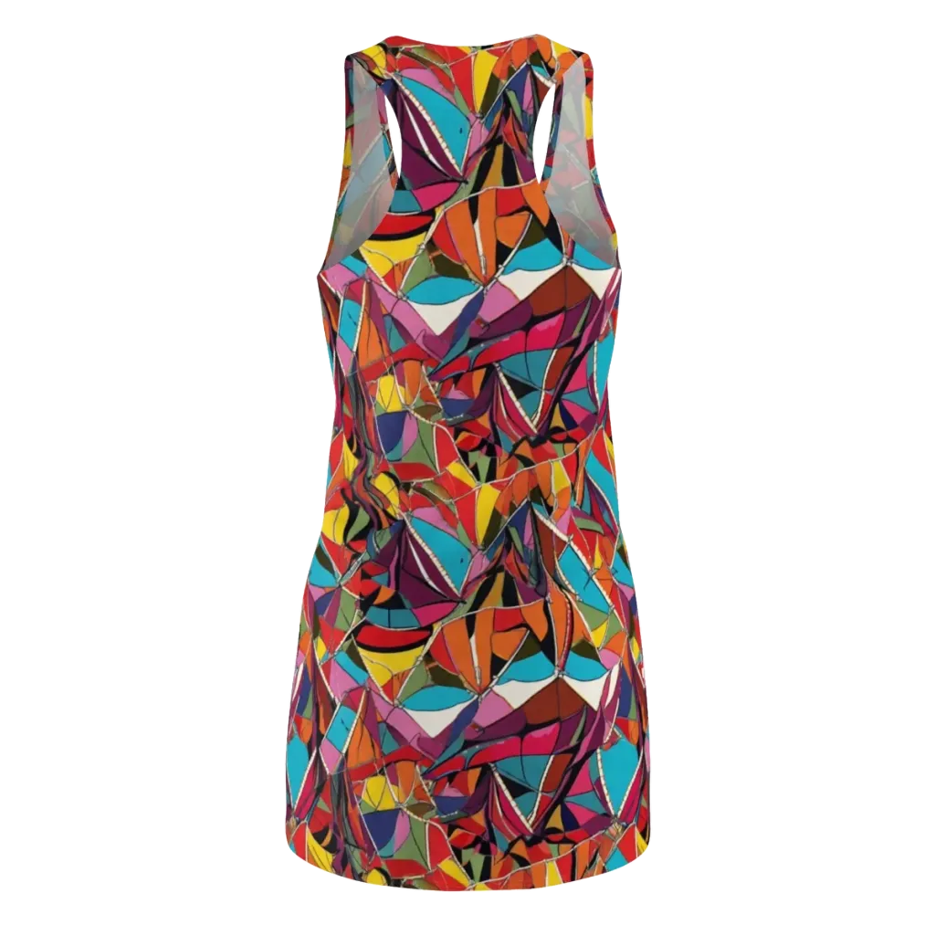 Stained Glass Static on Racerback Dress — Back